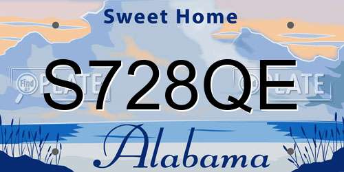 S728QE Alabama License Plate