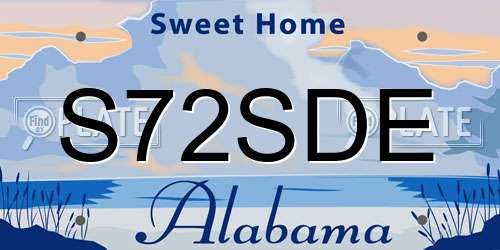 S72SDE Alabama License Plate