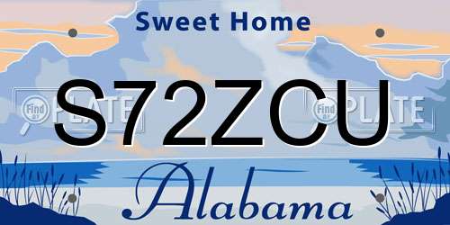 S72ZCU Alabama License Plate