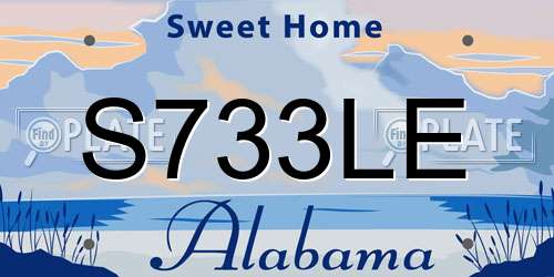 S733LE Alabama License Plate