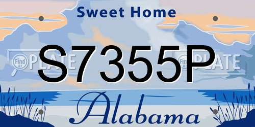 S7355P Alabama License Plate