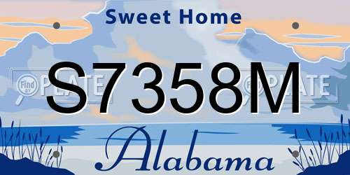 S7358M Alabama License Plate
