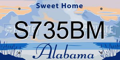 S735BM Alabama License Plate