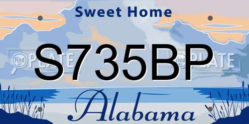 S735BP Alabama License Plate