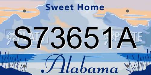 S73651A Alabama License Plate