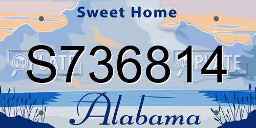 S736814 Alabama License Plate