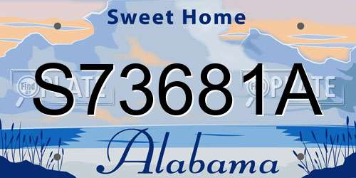 S73681A Alabama License Plate