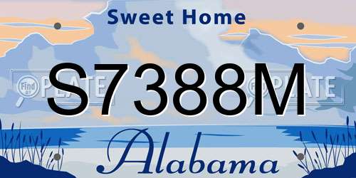 S7388M Alabama License Plate