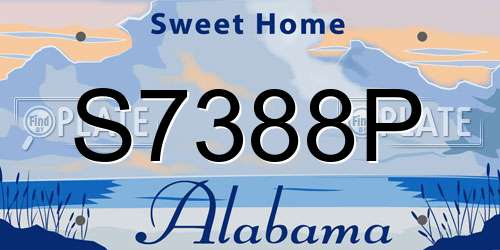 S7388P Alabama License Plate