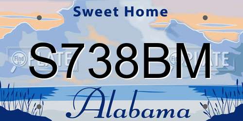 S738BM Alabama License Plate