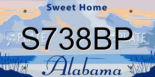 S738BP Alabama License Plate