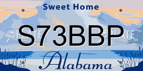 S73BBP Alabama License Plate