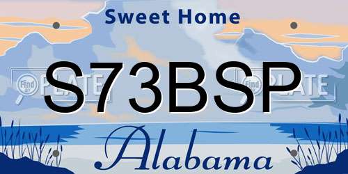 S73BSP Alabama License Plate
