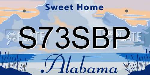 S73SBP Alabama License Plate