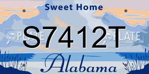 S7412T Alabama License Plate