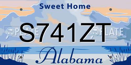 S741ZT Alabama License Plate