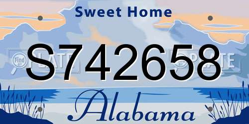 S742658 Alabama License Plate