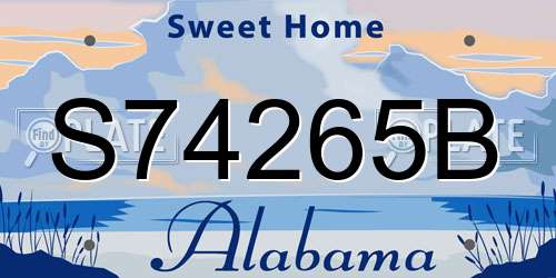 S74265B Alabama License Plate