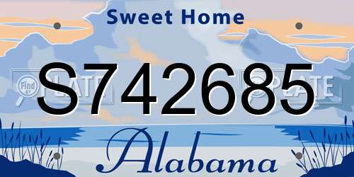 S742685 Alabama License Plate