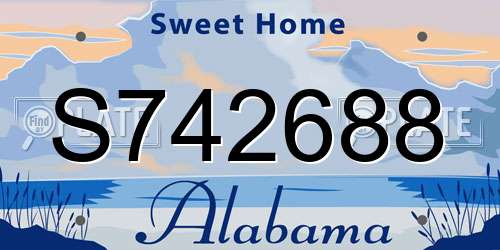 S742688 Alabama License Plate