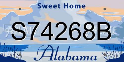 S74268B Alabama License Plate