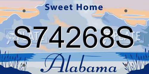S74268S Alabama License Plate