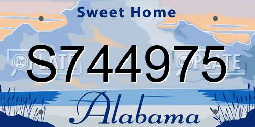S744975 Alabama License Plate