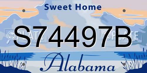 S74497B Alabama License Plate