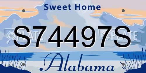 S74497S Alabama License Plate