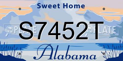 S7452T Alabama License Plate