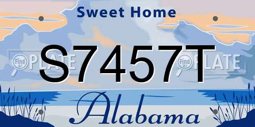 S7457T Alabama License Plate