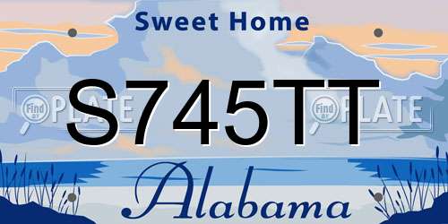 S745TT Alabama License Plate