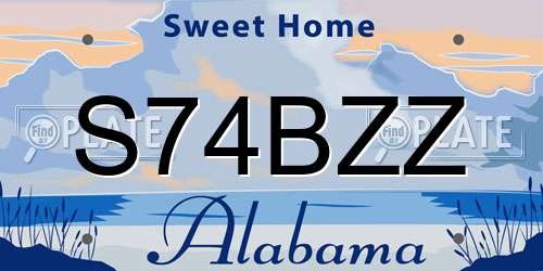 S74BZZ Alabama License Plate