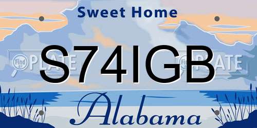 S74IGB Alabama License Plate