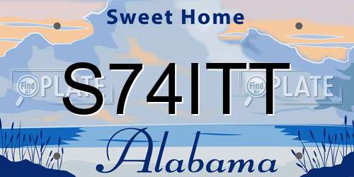 S74ITT Alabama License Plate