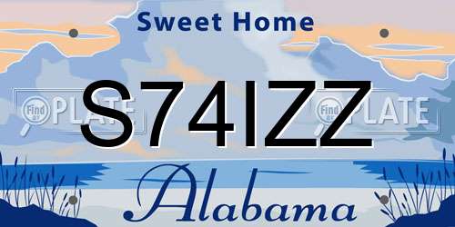 S74IZZ Alabama License Plate