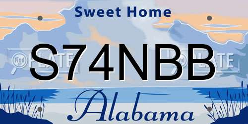 S74NBB Alabama License Plate