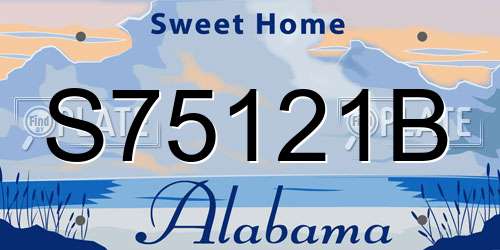 S75121B Alabama License Plate