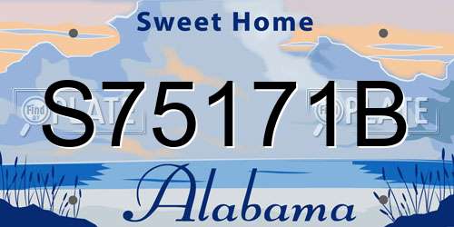 S75171B Alabama License Plate