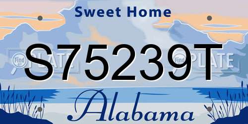 S75239T Alabama License Plate