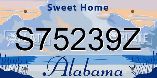S75239Z Alabama License Plate
