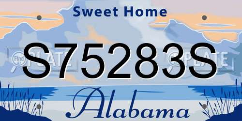 S75283S Alabama License Plate