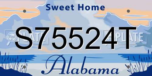 S75524T Alabama License Plate