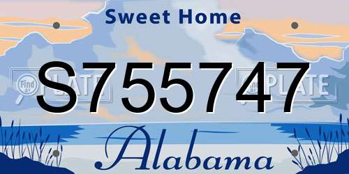 S755747 Alabama License Plate