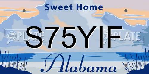 S75YIF Alabama License Plate