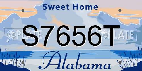 S7656T Alabama License Plate