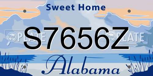 S7656Z Alabama License Plate