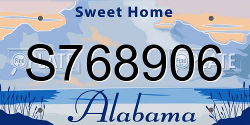 S768906 Alabama License Plate