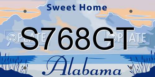 S768GT Alabama License Plate