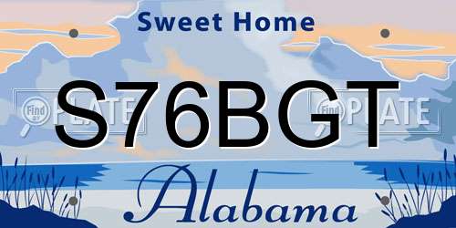 S76BGT Alabama License Plate